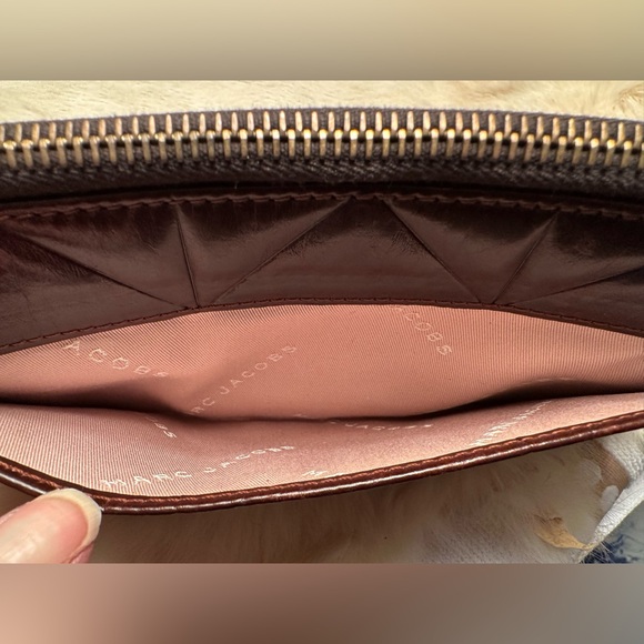 Marc Jacobs Brown Leather Zip Clutch